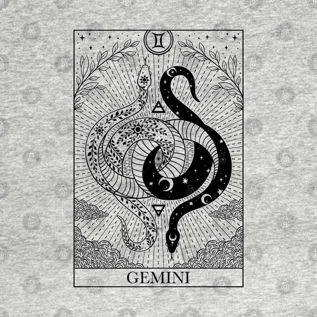 Zodiac sign tarot card Gemini by OccultOmaStore